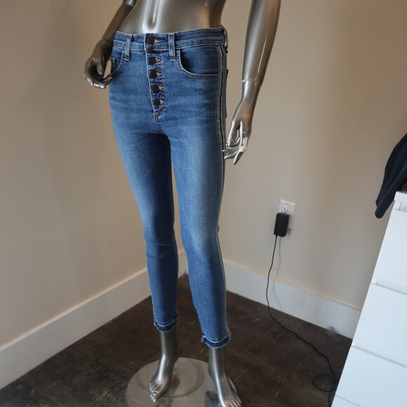 Veronica Beard Blue Jeans Tux Ribbon Debbie 10" Skinny Size 27 - Picture 2 of 9